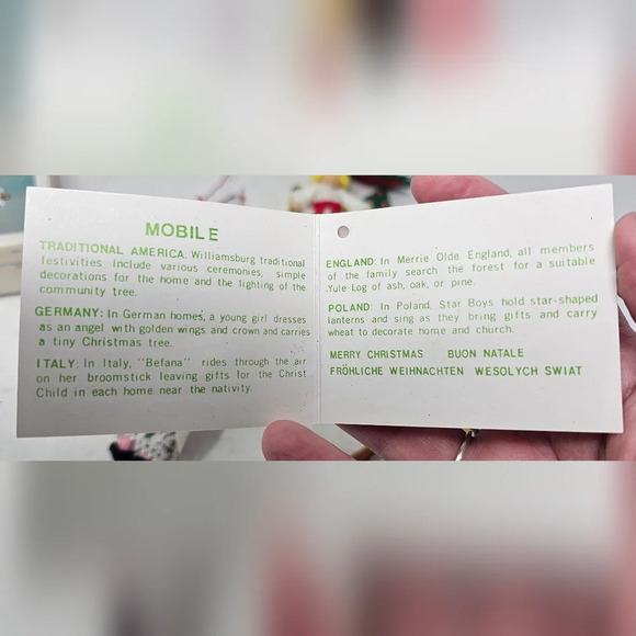 Vintage 1981 Sears Handmade Mobile Christmas Around the World Felt Wood Figures - Picture 8 of 15